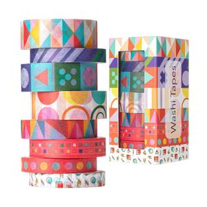 Mr. Pen- Washi Tape Set, 8 Rolls, Assorted Sizes, 5 Yards/Roll, Washi Tape for Scrapbook, Arts, Crafts, Journals and Planners, Geo Labyrinth