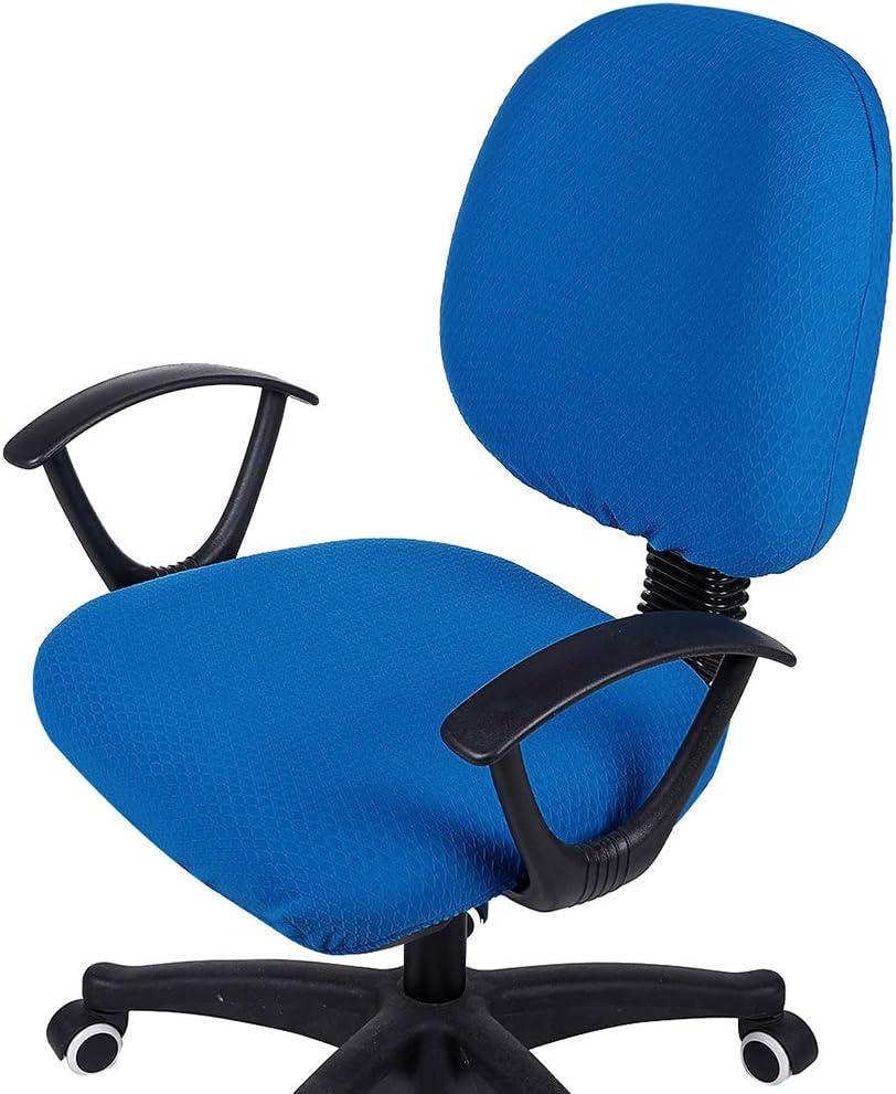 Smiry Stretch Jacquard Office Computer Chair Covers, Removable Washable Universal Desk Rotating Chair Slipcovers Protector, Seat + Backrest Cover, Ocean Blue