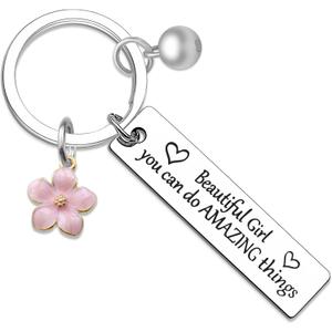 Inspirational Keychain for Women Confirmation Gifts for Teen Girls Motivational Friendship Gift for Besties Daughter Niece Sister Mothers Day Easter Birthday Graduation Present for Her