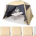 Maasechs Portable Paint Booth Tent 10.8 x 10.8 x 7.9 FT Extra Large Spray Paint Tent with Removable Walls Mesh Screen Floor Protection Plastic Film for DIY Furniture Hobby Tool Spray Shelter Painting