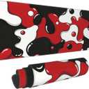 Red Black White Large Gaming Mouse Pad, Long Extended Full Mouse Mat Desk Pad for Top Keyboard Table, Aesthetic Cute Big Stitched XL Mousepad Gifts for Women Office Decor, 31.5 * 11.8 in