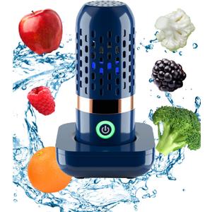 Vegetable and Fruit Cleaner Machine, Purified Water-Proof Fruit Cleaning Device with OH-ion Purification Technology 250min Working time and Wireless Charging, for Cleaning Fruit, Grain,Meat