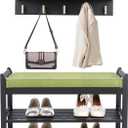 Shoe Rack for Front Door Entrance, 28 Entryway Bench with Coat Rack, Hall Tree Shoe Bench with Storage for Entry, Hallway, Bedroom, Living Room (Black)