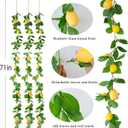 Dallisten 3 Strands Lemon Artificial Vines, 71" Lemon Silk Vine Garland with Green Leaves, Fake Hanging Plants Greenery Decor for Home, Bedroom, Wall, Party, Wedding Decoration