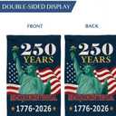 6 x 250 Years America Garden Flag, 250th Anniversary USA Patriotic Double-Sided Banner, Statue of Liberty Design, 12 x 18 Inch, 1776-2026 Semiquincentennial