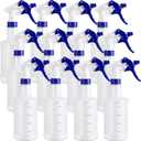 Eccliy 12 Pcs 16 Oz Plastic Spray Bottle, Adjustable Empty Reusable Sprayer for Cleaning, Planting, Water, Bathroom and Kitchen, BBQ, Commercial and Residential(Blue & White,Measurement)
