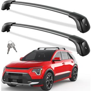 Wonderdriver 330lbs Roof Rack Cross Bars Compatible with Kia NIRO 2023-2026 with Flush Side Rails, Heavy Duty Aluminum Anti Theft Lockable Black Roof Rails Crossbars Rooftop Cargo Carrier Luggage