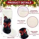 Personalized Dog Stockings Christmas White Knitted Stocking for Dog Pet Plush Stocking Dog Christmas Decorations Dog Christmas Hanging Decor Festive Family Seasonal Party Decoration