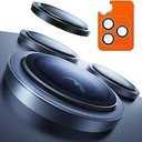 TORRAS 3Year Ultimate Durability for iPhone 17 Pro Max/17 Pro Camera Lens Protector1:1 Invisible Fit & Ultra Clarity, MilitaryGrade 9H+ Aerospace Glass, AntiScratch, Metal Frame, Deep Blue