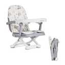 Dream On Me Munch N Go Booster Seat for Babies 636 Months, 3-in-1 Feeding, Floor & Table Seat, Adjustable 4 Heights, Lightweight Portable Design, 3-Point Safety Harness, Easy to Fold & Carry,Grey