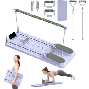 Pilates Board - Upgraded Foldable Pilates Reformer Set for Home Workout | Multifunctional Portable Reformer Pilates Machine