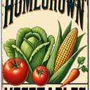 Homegrown Vegetable Wall Decor Vegetable Tomato Corn Metal Tin Sign 12x8 Inch Home Restaurant Kitchen Farm Garden Yard Sign Outdoor Art Wall Decor