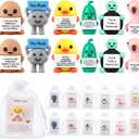 Gejoy 12 Pcs Pocket Hug Gift Set Tiny Rubber Figurines with Inspirational Message Organza Bags Glue Points Motivational Positive Gifts for Graduation Family Friends Colleagues Teachers(Classic)