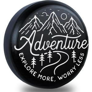 Spare Tire Cover for Rv Trailer-Camper Tire Cover Wheel Protectors Weatherproof Universal for Trailer Rv SUV Truck Camper Travel Trailers (14inch) (Black)