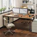 PRAISUN 70 X 24 Inch Office Computer Desk with Power Outlets and USB-C Port, Larger and Longer Gaming Desk, for Home Office, Study, Writing Work from Home Table, Metal Frame, Rustic Brown