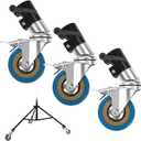 Selens 0.87inch/22mm Light Stand Wheels Set 3pcs, Heavy Duty Photography C Stand Wheels with Brake for Photo Studio Video Shooting