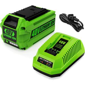 energup 6.5Ah 40Volt 29472 29462 Replacement for Greenworks 40V Battery and Charger 29482, for 40Volt G-MAX Tools 29252 20202 22262, with 40V Grennworks Charger