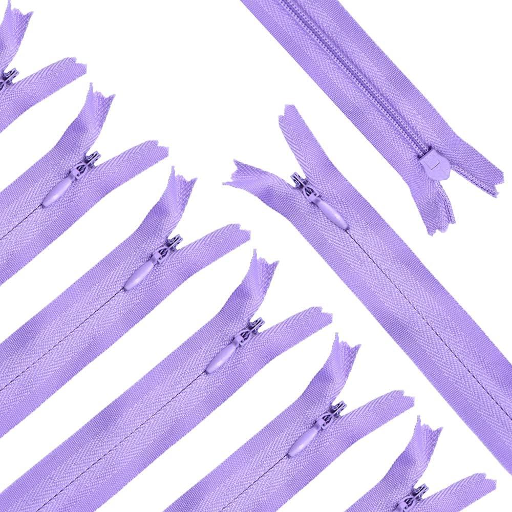 Renashed 45pcs 21.5 Inch Nylon Invisible Zippers for Tailor Sewer Sewing Craft Crafter's Special (Light Purple)