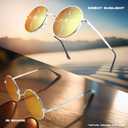 GloFX Diffraction Glasses | Hippie and Pilot Style Metal Frames with Mirror Lens and 3D Prism Rainbow Effect (Green)