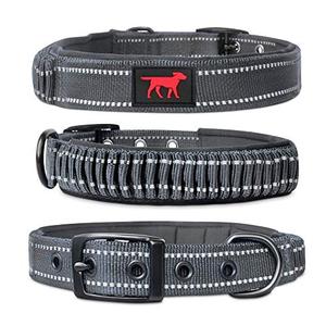 Tuff Pupper Heavy Duty Dog Collar with Handle | Ballistic Nylon Heavy Duty Collar | Padded Reflective Dog Collar with Adjustable Stainless Steel Hardware | Convenient Sizing for All Breeds