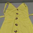 SOLY HUX Women's Deep V Neck Halter Fitted Mini Dress Button Down Sleeveless Summer Vacation Dresses, L