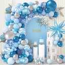 150Pcs Blue Balloon Arch Garland Kit, Boy Baby Shower Decorations Light Pastel Baby Blue Balloons Star Confetti Balloon for Bridal Shower Gender Reveal Elephant Birthday Graduation Party Supplies