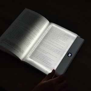 Book Light, Rechargeable Led Reading Light for Book, Clear LED Flat Book Lights for Reading in Bed at Night with 3 Colors & Timer, Dimmable Panel Plate Book Lamp, Bookish Gifts for Readers Kids