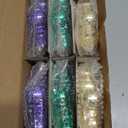 6 Pcs Mardi Gras Glass Hanging Ornaments - 4" Fleur De Lis Purple Green Gold Decorations for Holiday Masquerade Party