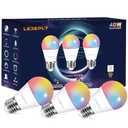 LEDEPLY A15 LED Smart Bulb, Compatible with Alexa, Google Home, E26, 5W=40W, Color Changing, Dimmable WiFi Light Bulbs, 2.4GHZ WiFi Only, No Hub Required, 3 Pack