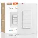MOES Smart 4 Gang Light Switches, 2nd Generation Wi-Fi Single Pole Switch, Netural Wire Required, Inteligente Switch Combo Compatible with Alexa Google Assistant, Remote Control