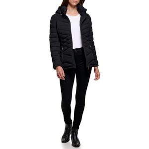 DKNY Womens Short Packable Stretchy Puffer Jacket M