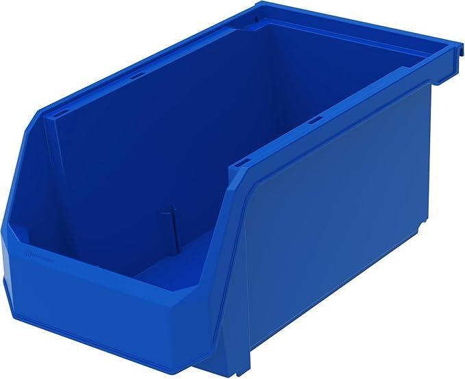 ReadySpace Plastic Containers for Organizing and Storage Bins for Closet, Kitchen, Office, Garage or Pantry Organization, Stackable Bins, Large (14.8" x 8" x 7"), 24-Pack, Blue And Res