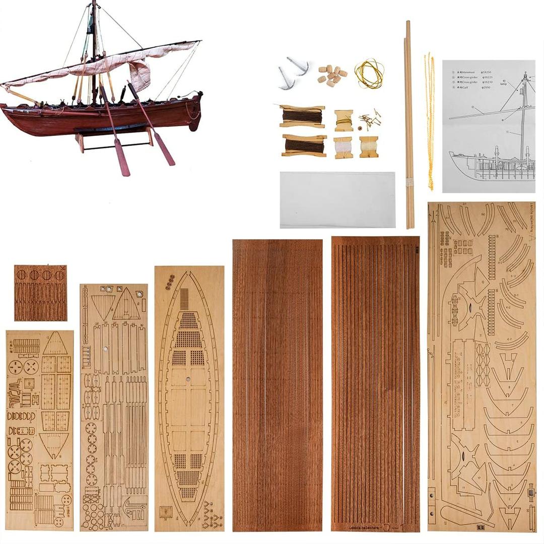 GAWEGM Wooden Ship Model Kit - 1:32 Scale Whaling Ship Boat DIY Assembly