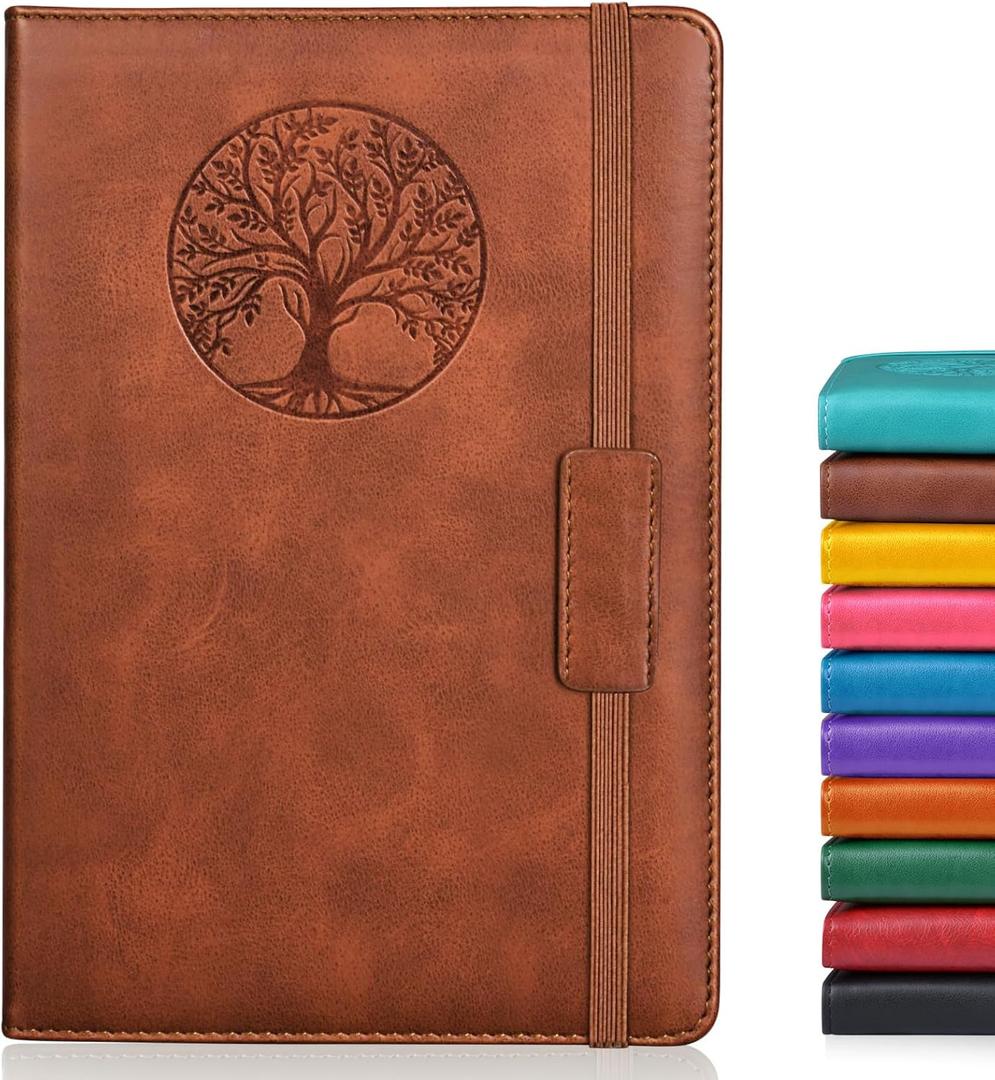 Lined Journal Notebook for Women Men,256 Thick Pages,A5 Hardcover Vintage Leather Journal for Writing,Travel,Business,Work, School,College Ruled Notebooks for Note Taking,Daily Diary 5.7"8.3"
