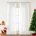 WEST LAKE Extra Large Bright White Pinch Pleated Sheer Curtains 120 Inches,Soft Rustic Back Tab Drapes for Bedroom Living Room Sliding Patio Door,Retro Window Treatment,Custom Multi Sizes,58"Wx120"Lx2