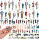 Namalu 140 Pcs Mini People Figurines 1: 25 1: 50 1: 75 1: 150 Scale Tiny People Model Architectural Plastic Figurines Sitting and Standing Assorted for Miniature Scenes