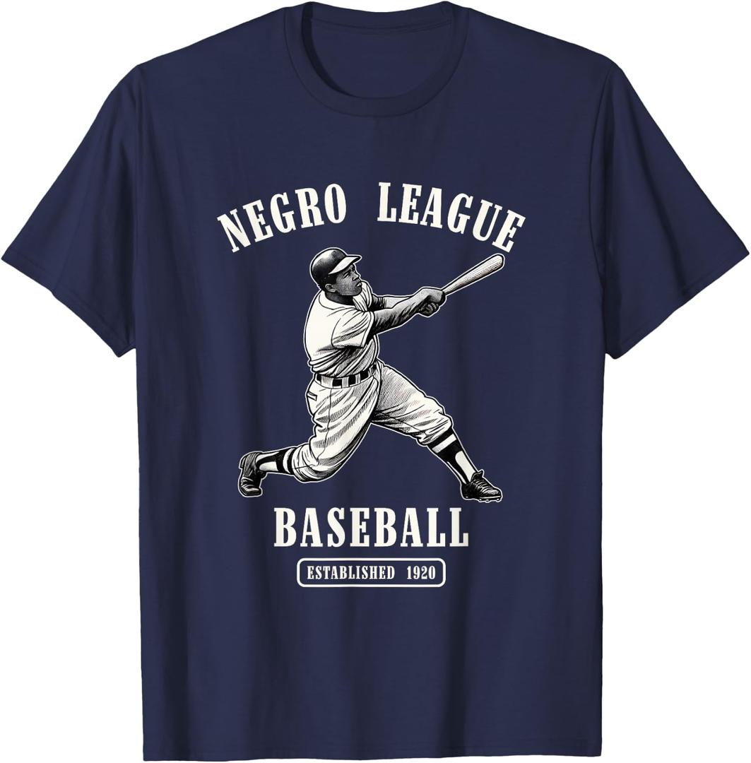 Vintage Negro League Baseball Black History Month Juneteenth T-Shirt (Blue, L)
