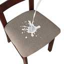 Genina Waterproof Seat Covers for Dining Room - Dining Chair, Kitchen Chair Covers slipcovers (Taupe, 4 Pcs)