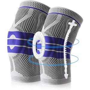 Knee Brace Compression Sleeve for Knee Pain Wraps Patella Stabilizer with Silicone Gel Spring Support, Hinged Kneepads Protector for Meniscus Tear Arthritis Men Women