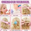 Golray Hair Styling Doll Head Makeup Kit Nail Art Girls Toys,Hair Salon Toy/ Real Cosmetics Nail Polish,Hairdryer Curling Iron Stylist Play Toy Princess Girl Birthday Gifts 3 4 5 6 7 8+ Years Old