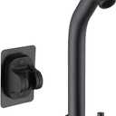 PDPBath Brass Shower Arm Diverter with Adhesive Handheld Holder for Easy Reach, Upgrade Low 3-Way Diverter with Pause Setting, G1/2 Universal Connection - Matte Black