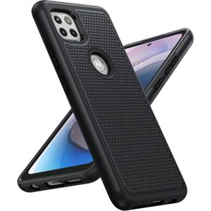 BNIUT for Motorola One 5G Ace (One 5G UW Ace) Case: Dual Layer Protective Heavy Duty Cell Phone Cover Shockproof Rugged with Non Slip Textured - Military Protection Bumper - 6.7inch (Matte Black) (Black Black)
