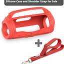 JCHPINE Silicone Cover Case for JBL Flip 7 Portable Speaker, Accessories for JBL Flip 7 Protective Case with Silicone Handle (Red)