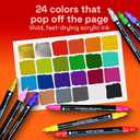 ARTISTRO 24 Precision Dual-Tip Acrylic Paint Markers Paint Pens Set with Dot & Fine Tips for Fabric, Rock, Glass, Wood, Coloring Books Classroom & Art Supplies Gift Teacher Appreciation Gift