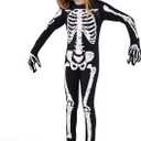 Spooktacular Creations Halloween Skeleton Costume Kids Girls, Toddlers Skeleton Jumpsuit for Cosplay (Black, S)