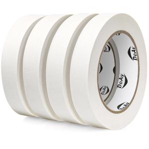 4 Pack White Painters Tape - Masking Tape 1 inch Wide - Multi-Surface, Smart Adhesion, Indoor & Outdoor Use - Paint Tape for DIY, Labeling, Art, Car, General Purpose - 360FT Total