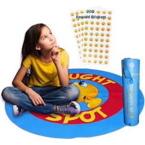 Portable Parenting time Out mat enhances Discipline and Fosters Positive Behavior Alternative to time Out Chair for Toddlers Calm Down Corner 24 inch Floor Seating for Classroom mat and Stickers