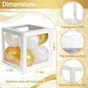 Ledido 2026 Graduation Balloon Boxes Decorations, 4 Pieces White Clear Grad Balloon boxes with Letters, Class of 2026 Graduation Party Supplies for College, High School, Prom, Birthday, Baby Shower