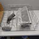 UPGRADED WD28X26099 Dishwasher Lower Rack Compatible with GE Dishwasher Rack Replacement Parts with Wheel, WD28X26099 WD28X34744 304 Stainless Steel GE Dishwasher Lower Rack Part and Silverware Basket