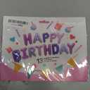 Purple Pink Happy Birthday Balloon Banner, 16 Inch Foil Mylar Happy Birthday Balloons Letters, Reusable Happy Birthday Sign, Pink and Purple Birthday Decorations for Women and Girls